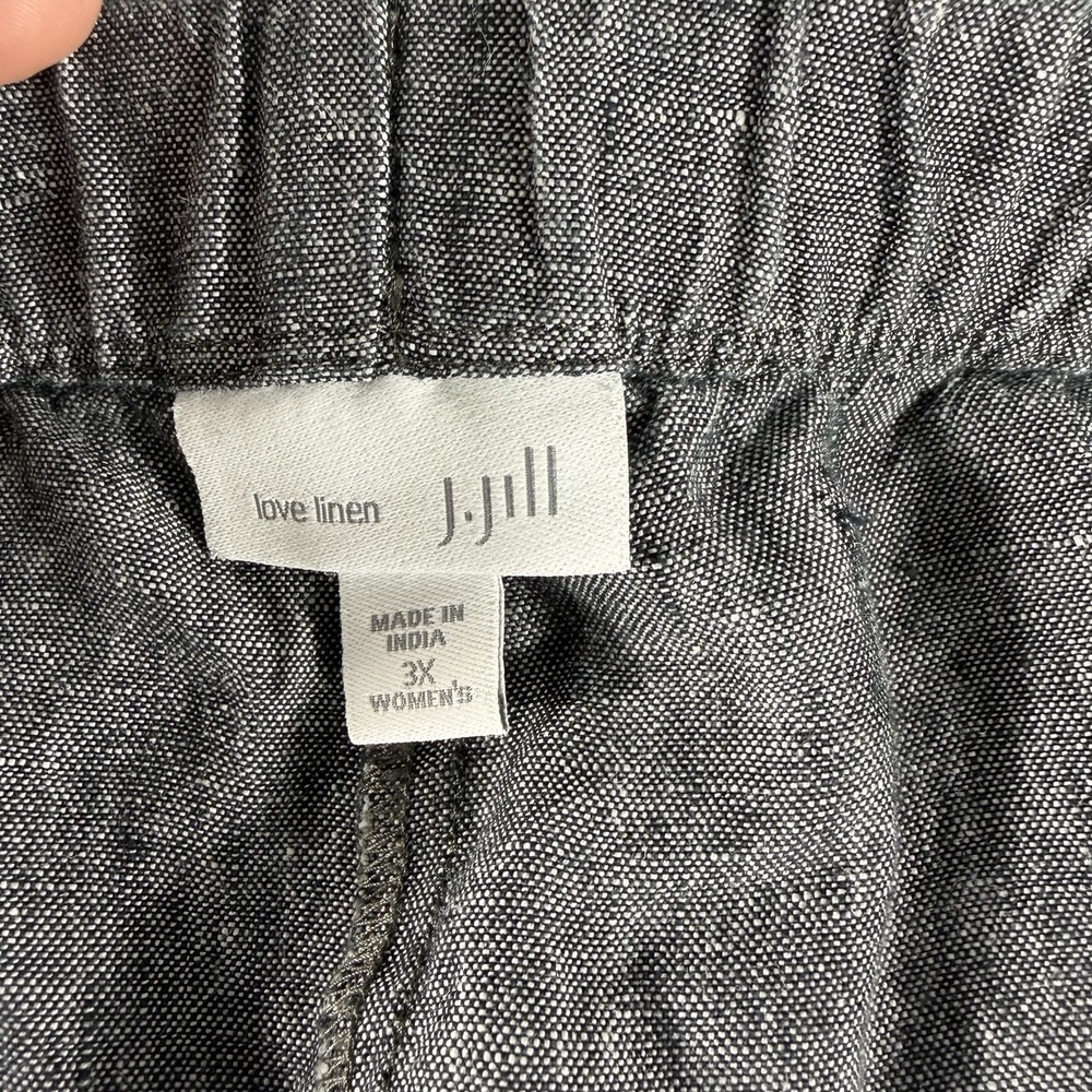 Relaxed Linen-Blend Wide Leg Pants - Gray - Picture 5 of 5